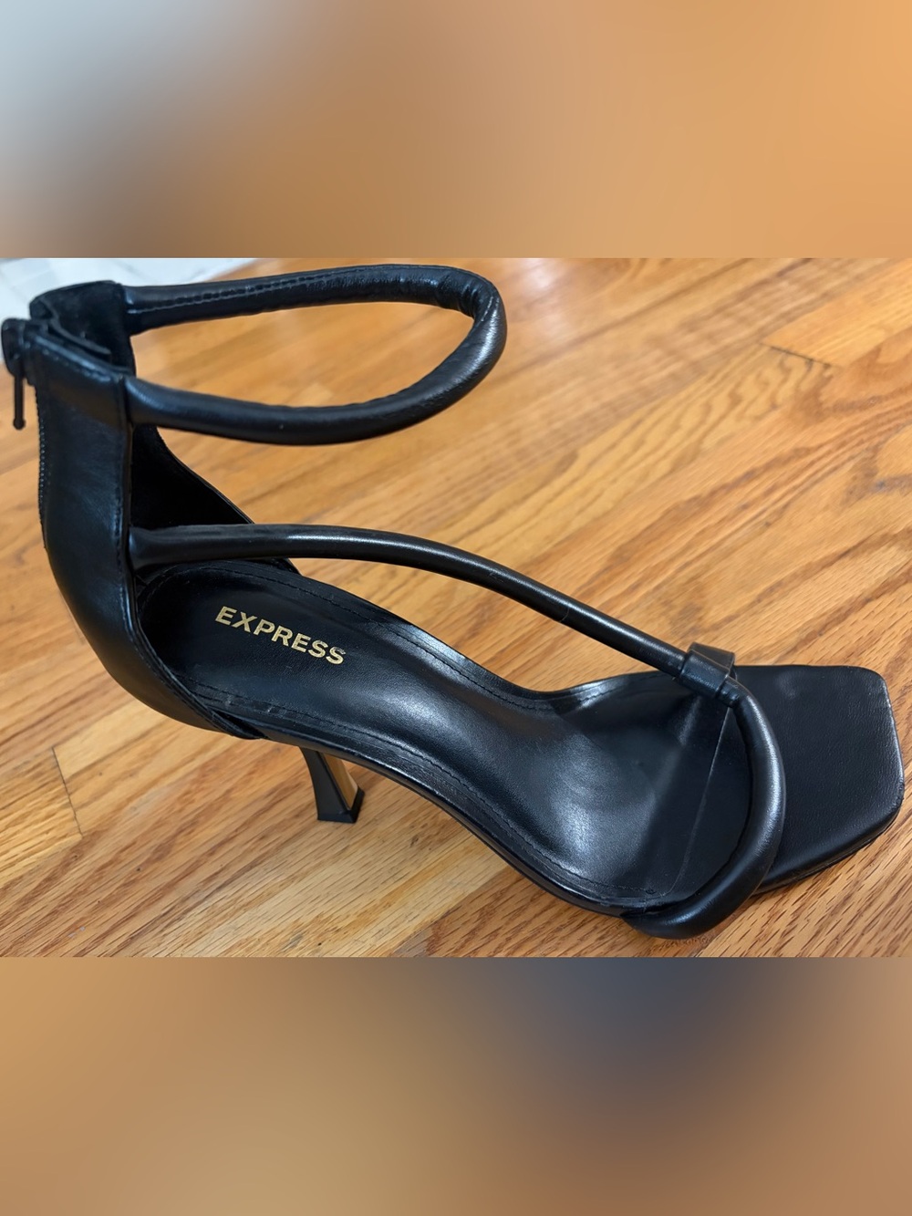 Express Black Strappy High Heels
